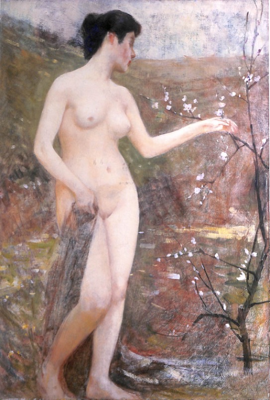 藤島武二，《桃花裸女》，1902 – 藝噗